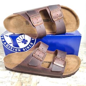 NIB Arizona Habana Brown Oiled Leather size 42 Medium/Narrow